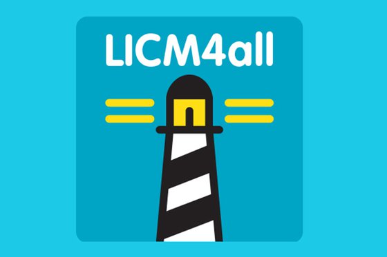 The LICM4all logo featuring a black and white lighthouse and yellow streams of light in the shape of an equal sign. 